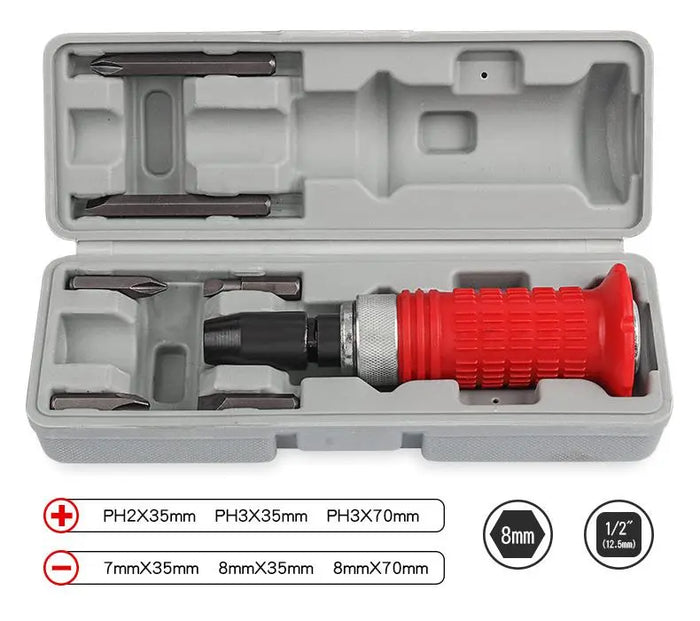 7PC IMPACT SCREWDRIVER DRIVER SET NON-SLIP RUBBER HANDLE FairTools