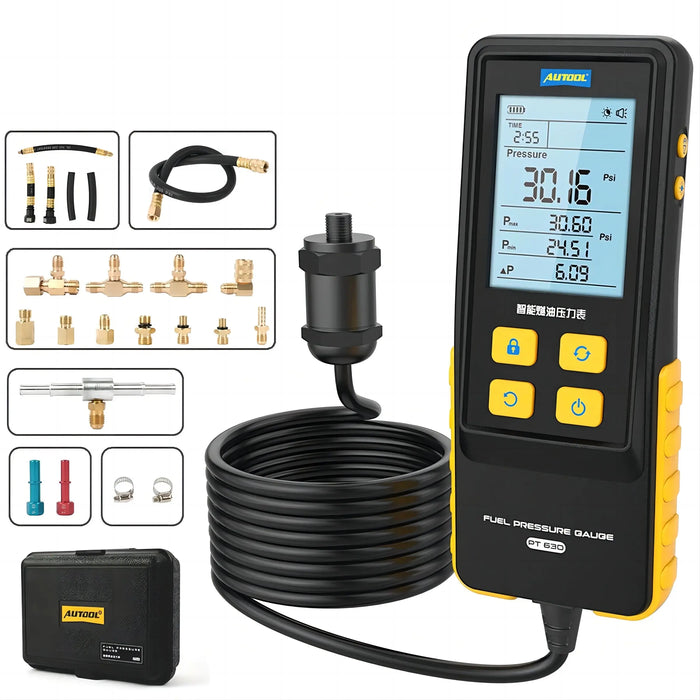 AUTOOL PT630 Automobile Fuel Pressure Gauge 0-426 PSI Digital Display Automotive Tool for Motorcycle Car Truck Autool