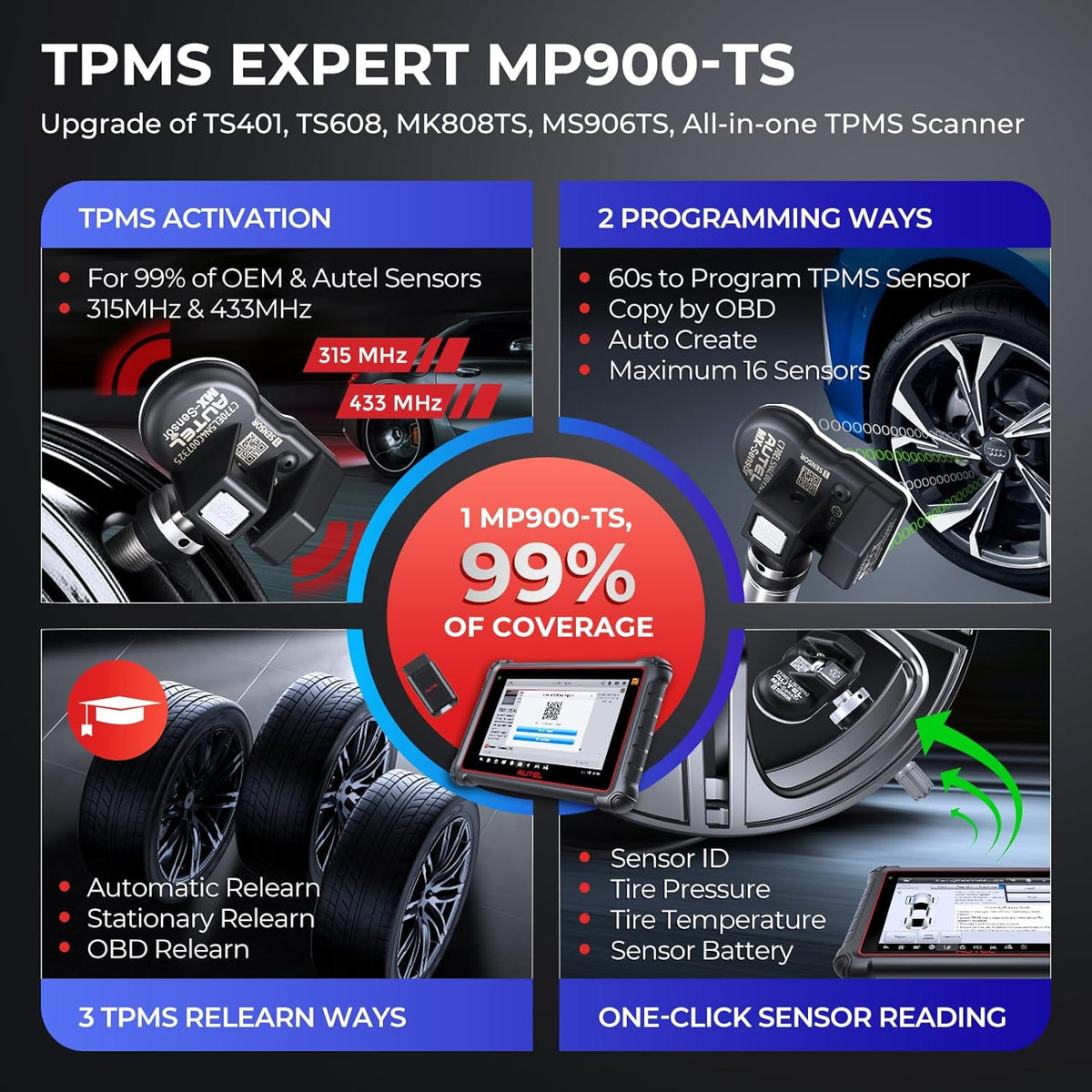 Autel MaxiPro MP900TS  All System Diagnostic Scanner with TPMS Relearn Programming FairTools