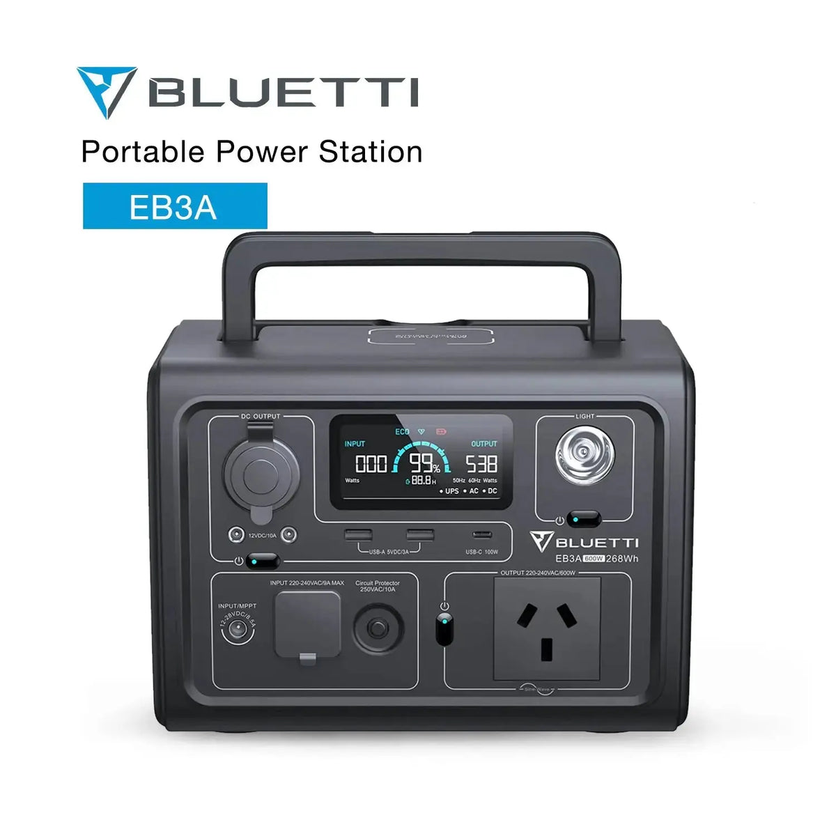 BLUETTI EB3A Portable Power Station | 600W | 268Wh - FairTools