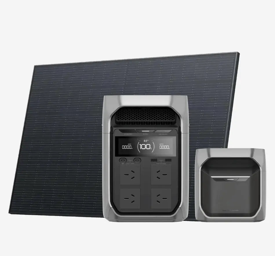 EcoFlow DELTA 3 Plus+ 2 x 400W Rigid Solar Panel+ Extra Battery EcoFlow