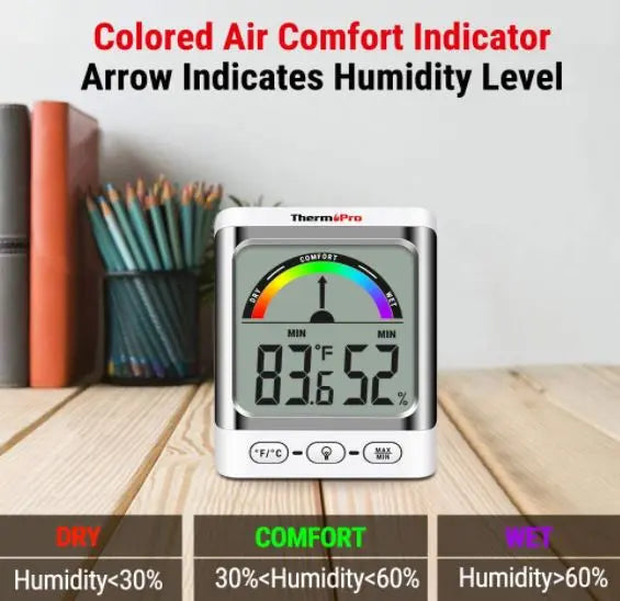 ThermoPro TP52 Digital Hygrometer Indoor Thermometer and Humidity Monitor - FairTools ThermoPro TP52 Digital Hygrometer Indoor Thermometer and Humidity Monitor