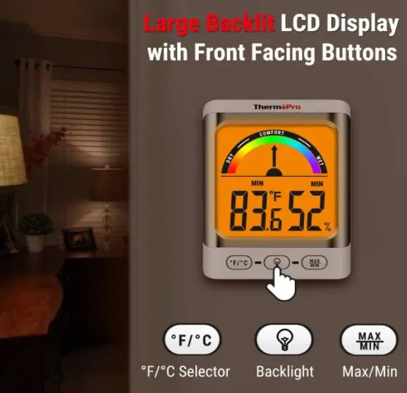 ThermoPro TP52 Digital Hygrometer Indoor Thermometer and Humidity Monitor - FairTools ThermoPro TP52 Digital Hygrometer Indoor Thermometer and Humidity Monitor