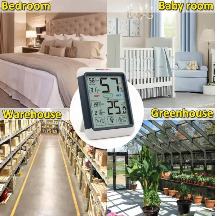 Thermopro TP55 Digital Indoor Thermometer with Touch Screen Hygrometer - FairTools Thermopro TP55 Digital Indoor Thermometer with Touch Screen Hygrometer