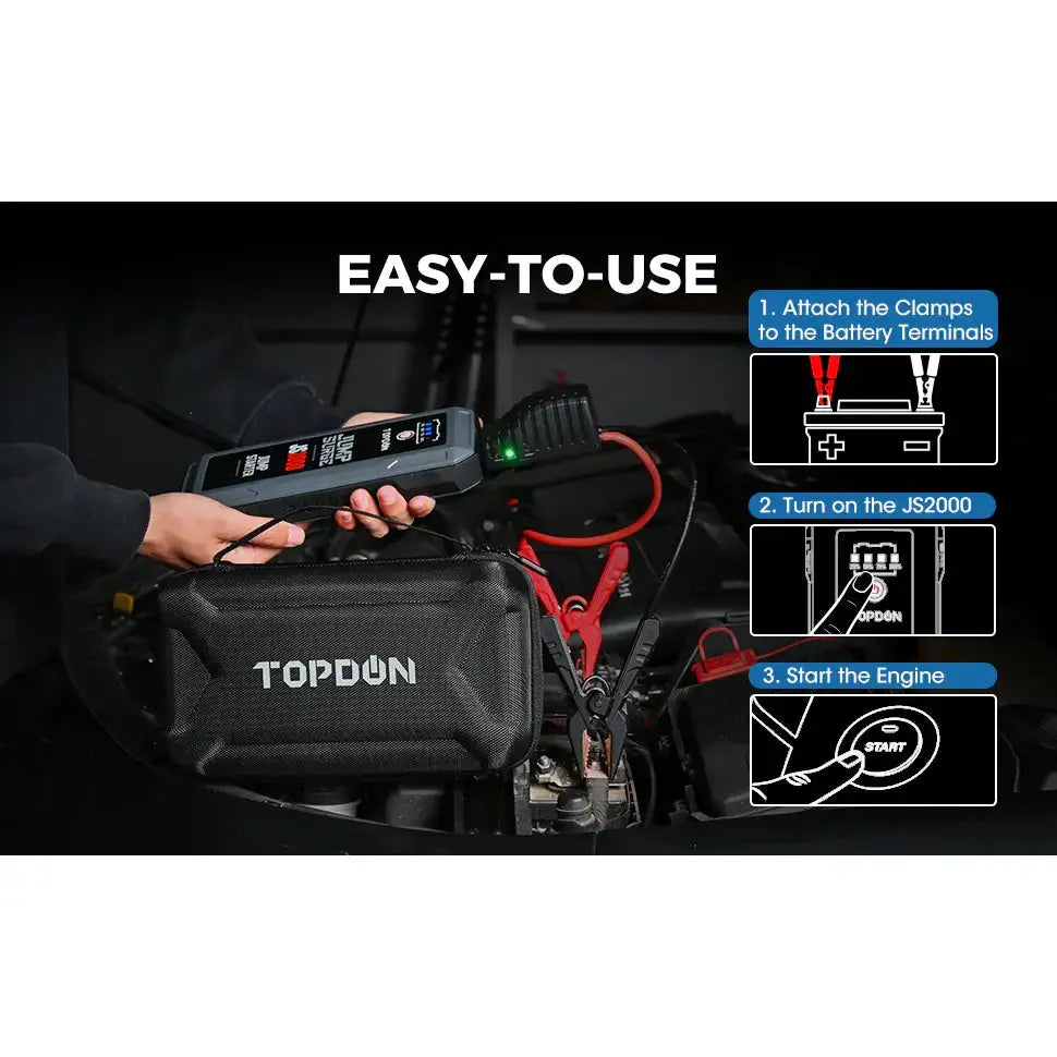 Topdon Js2000 2000a Jump Starter Power Bank 12v Car – FairTools