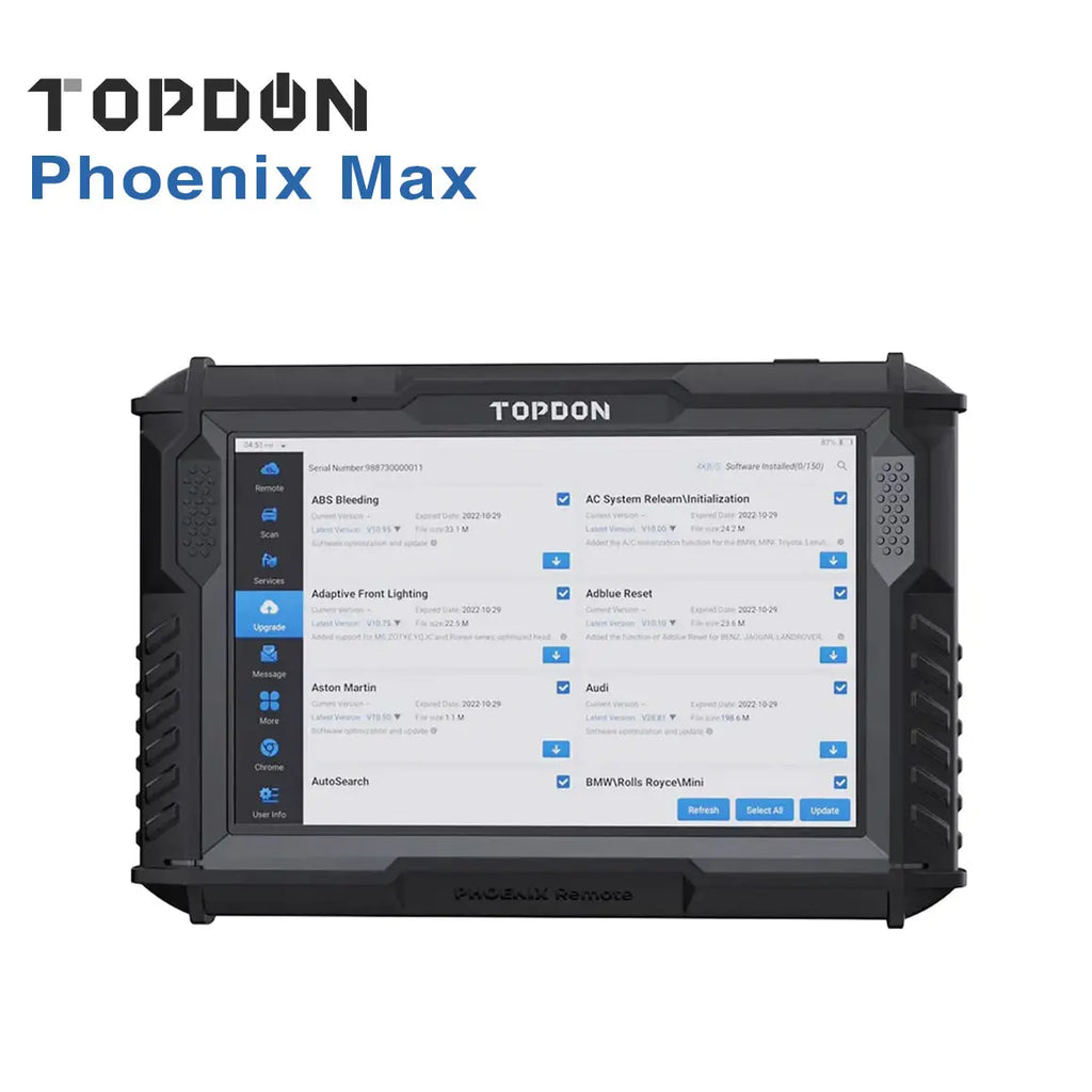 Topdon Phoenix Max Professional Diagnostic Scan Tool 12v/24v Cars
