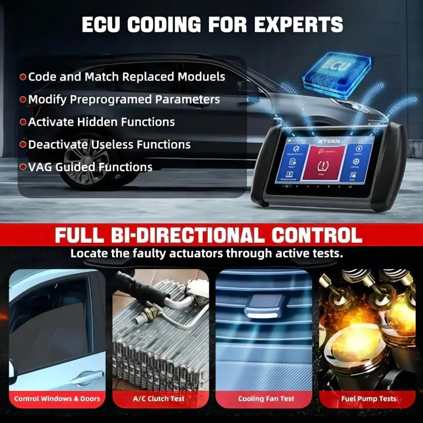 XTOOL IP819TP Car Diagnostic Scan tool, Key Coding, TPMS Tool FairTools