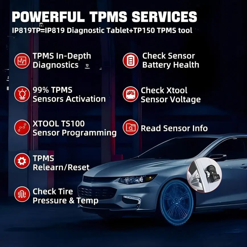 XTOOL IP819TP Car Diagnostic Scan tool, Key Coding, TPMS Tool FairTools