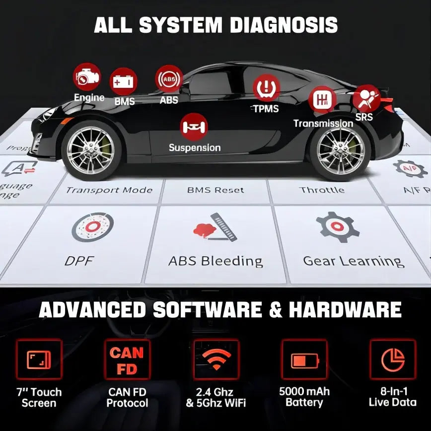 XTOOL IP819TP Car Diagnostic Scan tool, Key Coding, TPMS Tool FairTools