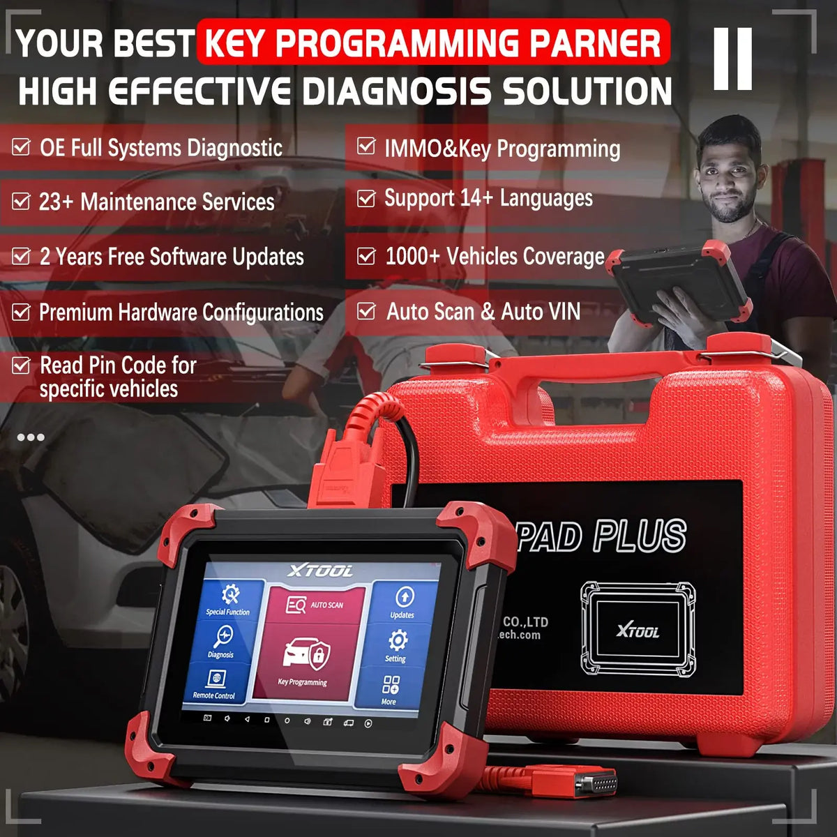 XTOOL X100 Pad Plus Auto Key Programmer All System Diagnostic Scan Tool Xtool