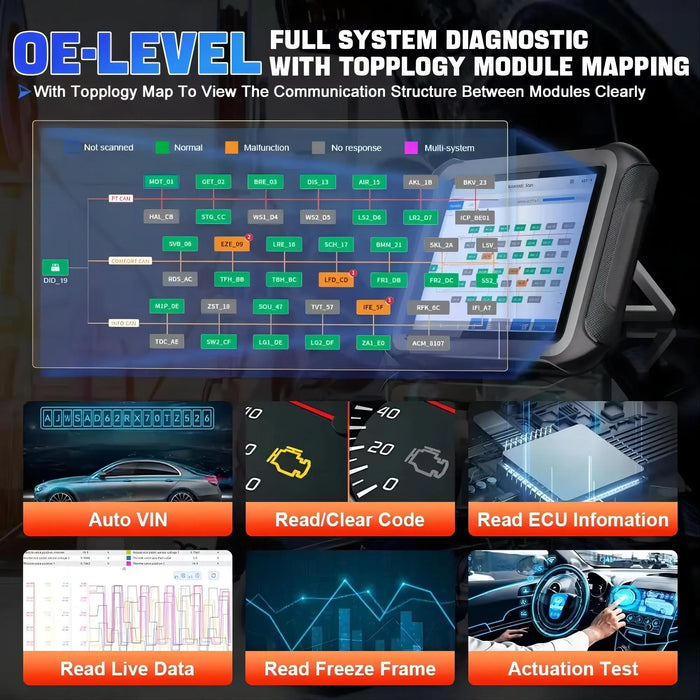 XTOOL XT90 Diagnostic Scan Tool Topology Map, ECU Coding, Key Programming FairTools