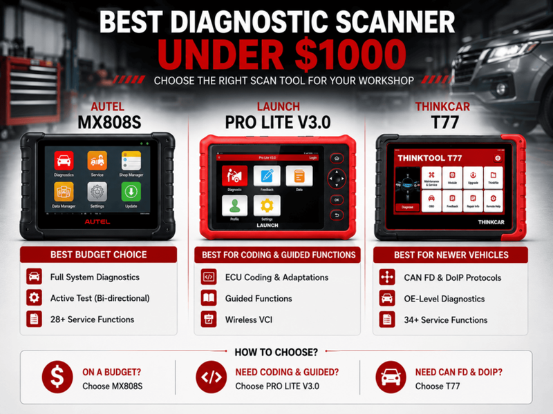 Best Diagnostic Scanner Under $1000: 3 Top Picks for 2026