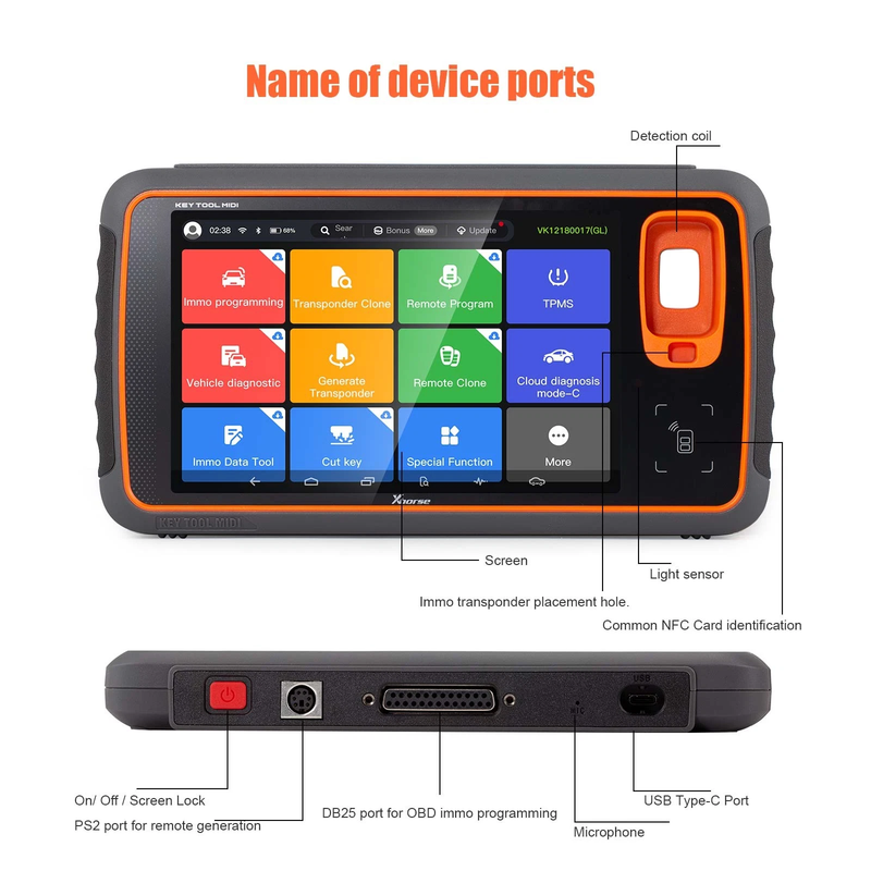 Xhorse Key Tool MIDI Basic Version 2-in-1 IMMO Programming and TPMS Function Xhorse