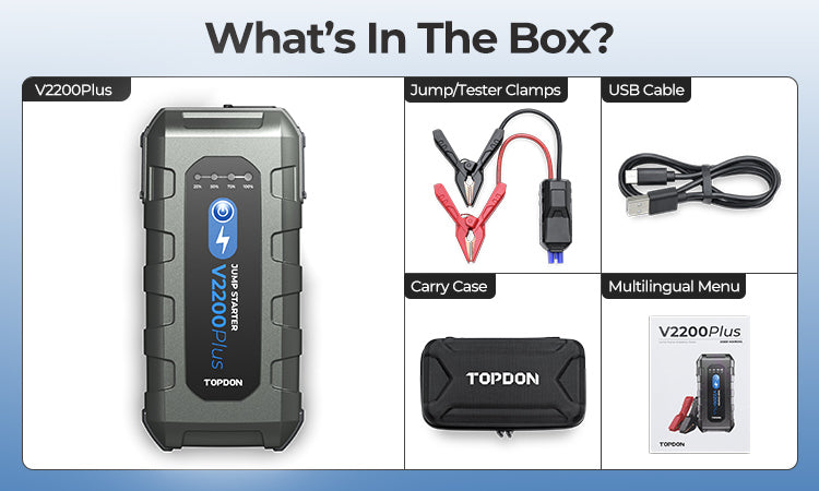 Topdon V2200 Plus Portable Jump Starter And Battery Tester And Analyzer