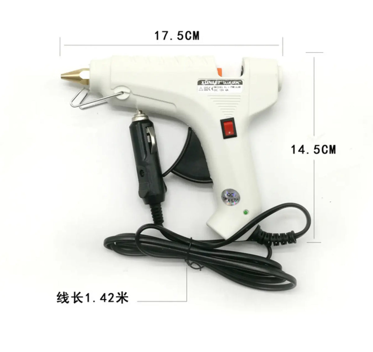 12V 40W Hot Glue Gun for DIY Small Craft Projects and Home Repairs FairTools