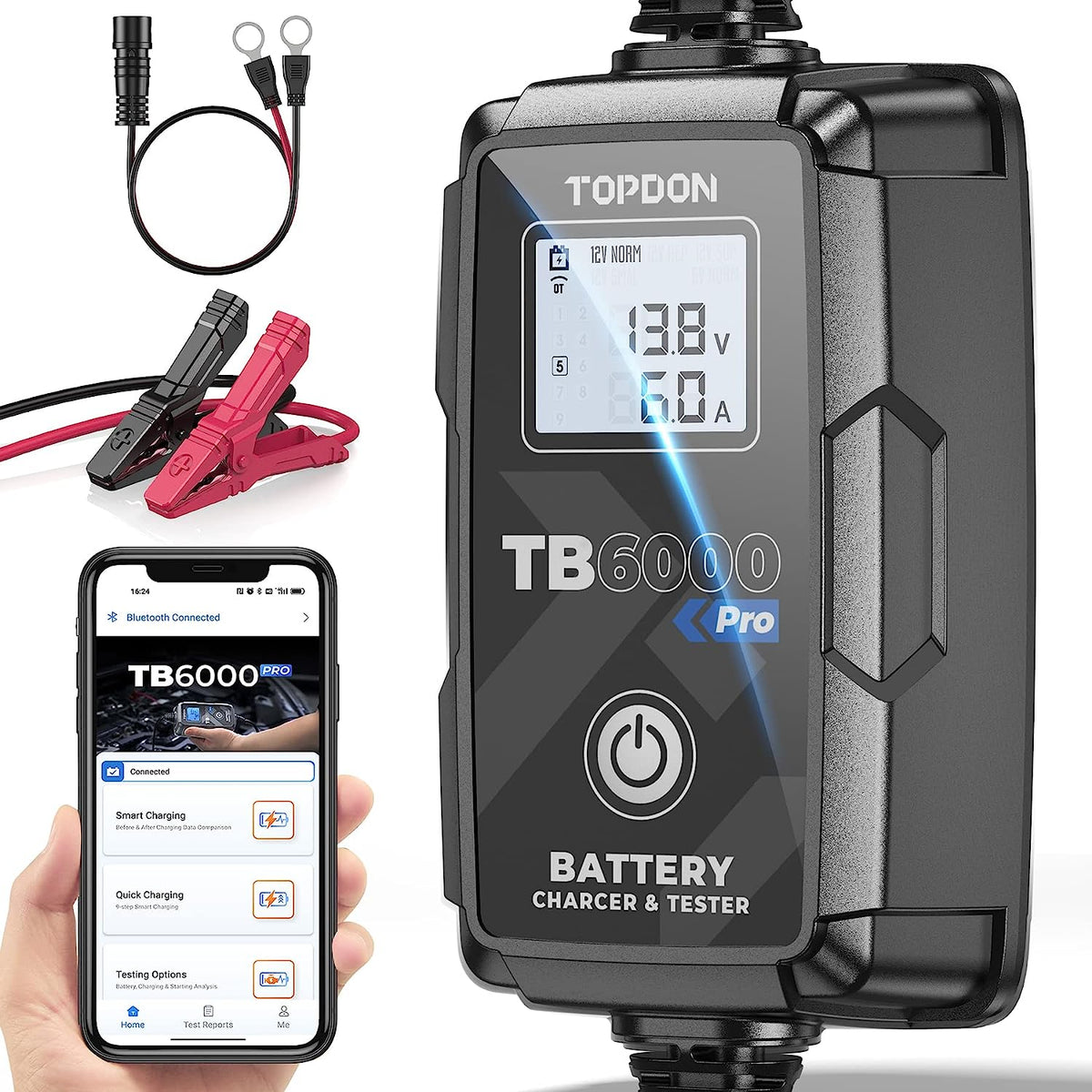 Topdon TB6000 Pro Battery Charger Battery Tester