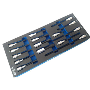 Blue Point EVA tool holder set - 15pcs 1 / 2  series metric extended hexagon socket BLPEVA18