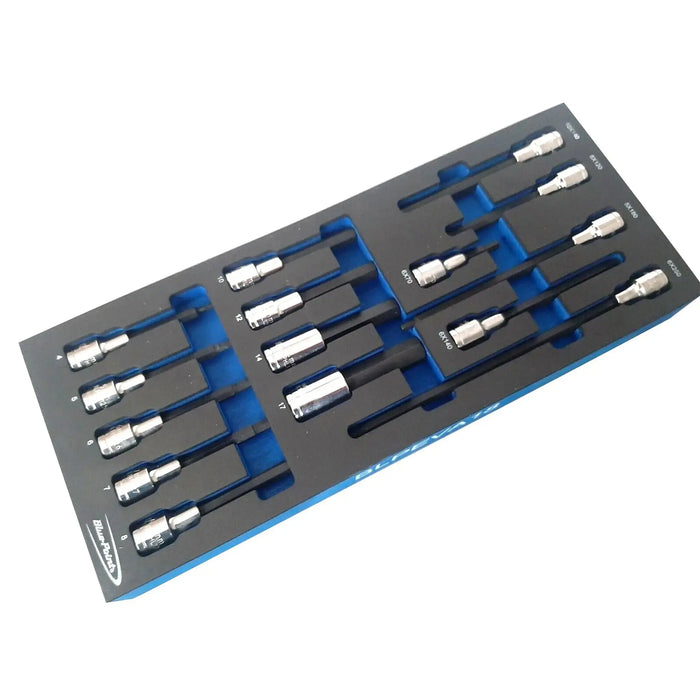 Blue Point EVA tool holder set - 15pcs 1 / 2  series metric extended hexagon socket BLPEVA18 - FairTools