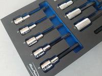 Blue Point EVA tool holder set - 15pcs 1 / 2  series metric extended hexagon socket BLPEVA18 - FairTools