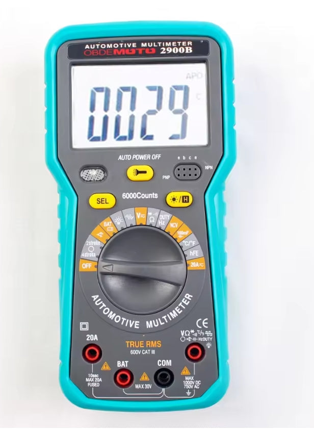 2900B Auto Multimeter | AC/DC Volt, Amp, Ohm, RPM, True RMS FairTools