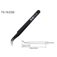RHINO RH TS ESD Anti-Static High-Precision Super Hard Tweezers (Matte Black) FairTools