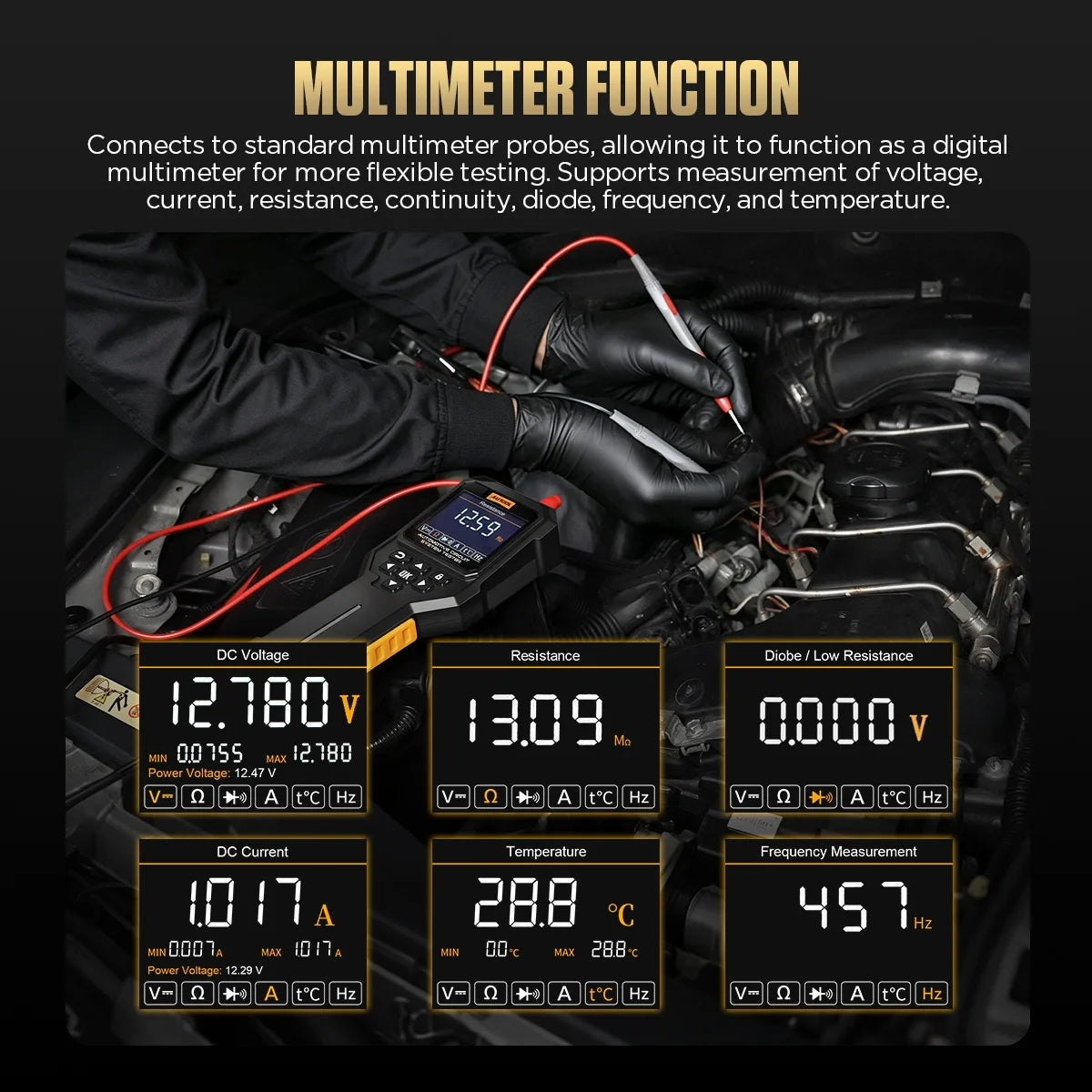 AUTOOL DM109 Automotive Circuit System Tester – Multimeter Oscilloscope 9-72V EV Hybrid Autool