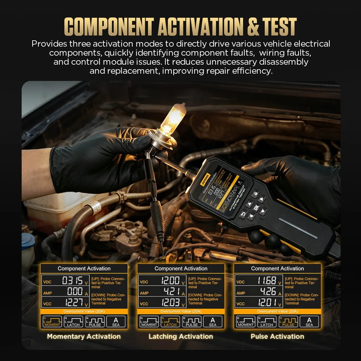 AUTOOL DM109 Automotive Circuit System Tester – Multimeter Oscilloscope 9-72V EV Hybrid Autool