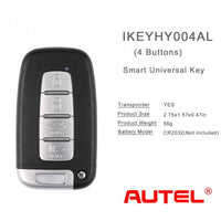 AUTEL IKEYHY004AL Hyundai 4 Buttons Universal Smart Key 5Pcs/Set Autel