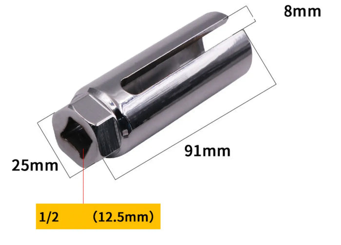 22mm 1/2 Inch Drive Lambda Oxygen Sensor Removal Socket Wrench Tool 90mm length FairTools