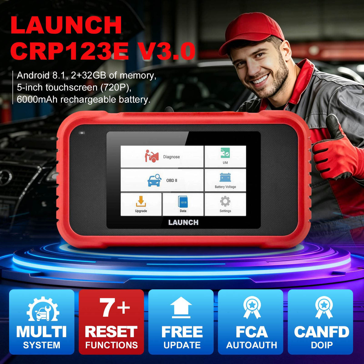 LAUNCH CRP123E 4-System OBD2 Diagnostic Scanner FairTools