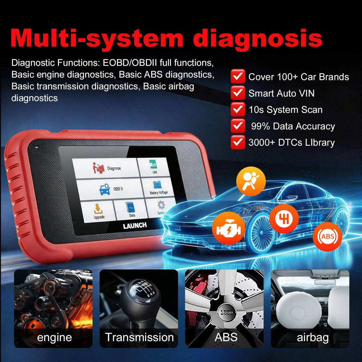 LAUNCH CRP123E 4-System OBD2 Diagnostic Scanner FairTools