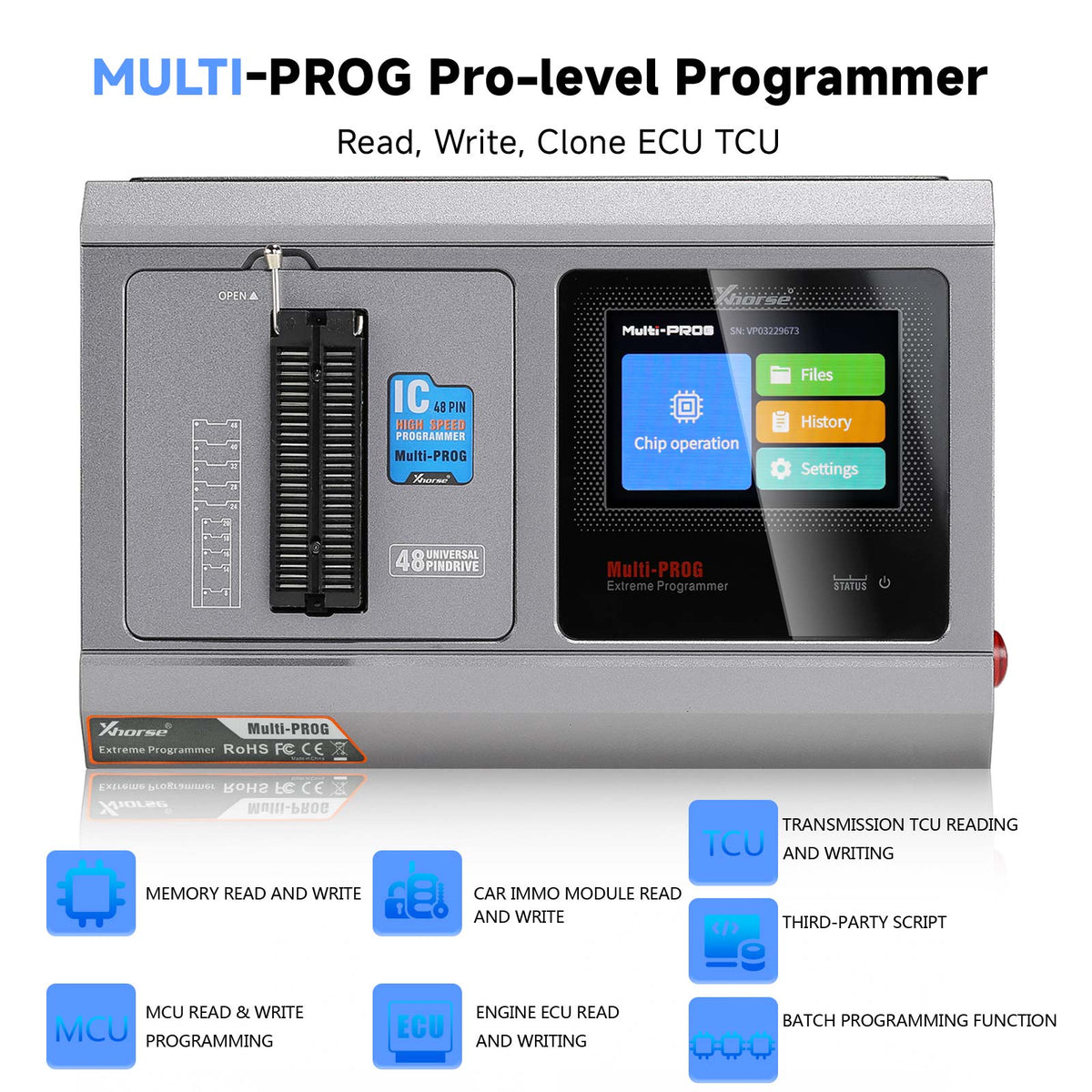 Xhorse XDMPG0GL Multi-Prog Programmer ECU Programmer FREE MQB48 AKL license Xhorse