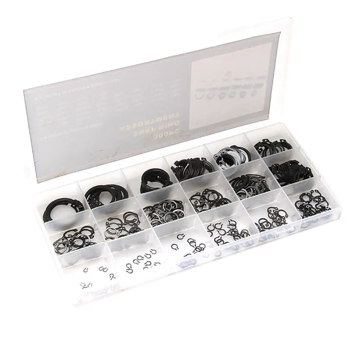 300Pcs Snap Ring Assortment External Retaining Ring Kit C-Type Circlips FairTools