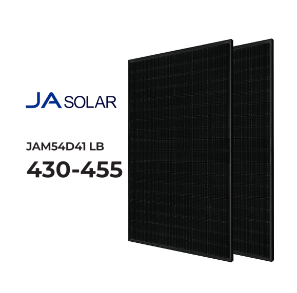 JA Solar All Black JAM54D41 430-455/LB N-Type for TOPCON Technology Bifacial Double Glass Mono 440W 445W 455W Half Cell Solar FairTools