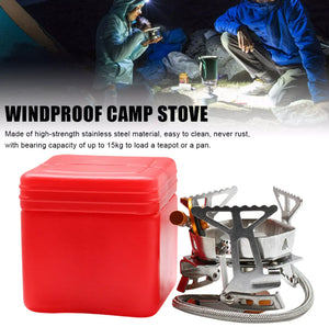 3500W Outdoor Gas Burner Windproof Camp Stove Butane Burner Piezo Ignition Folding Ultralight Split Stove