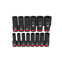 Milwaukee Shockwave 1/2" Drive 14pc Metric Deep 6 Point Impact Socket Set Milwaukee