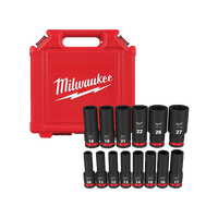 Milwaukee Shockwave 1/2" Drive 14pc Metric Deep 6 Point Impact Socket Set Milwaukee