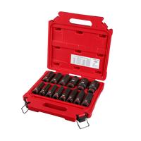 Milwaukee Shockwave 1/2" Drive 14pc Metric Deep 6 Point Impact Socket Set Milwaukee