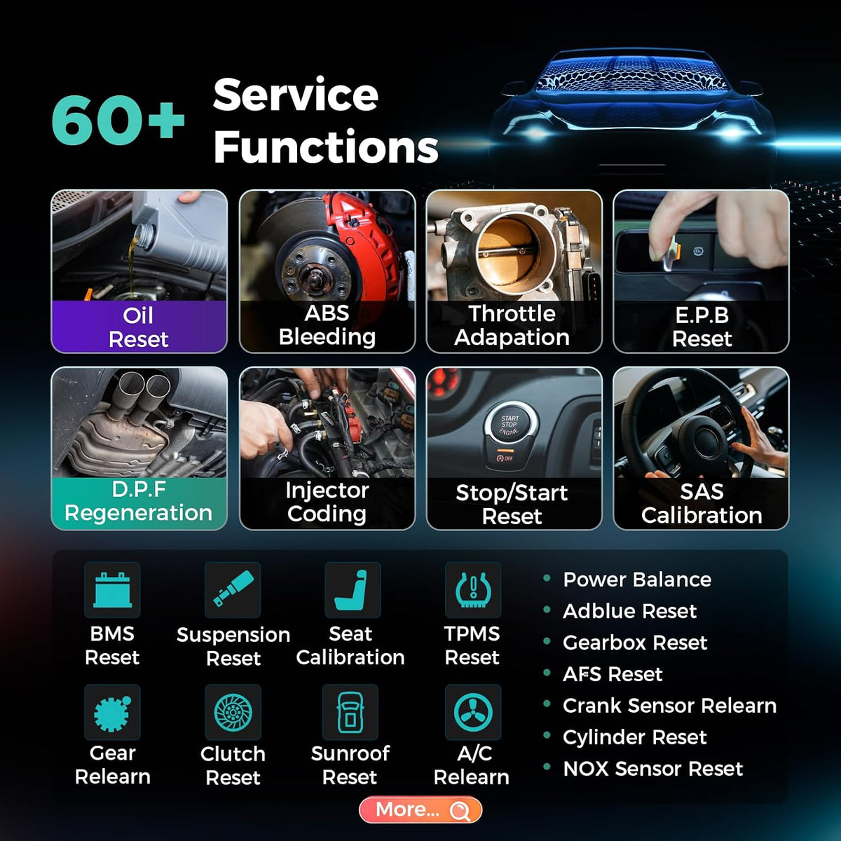 Launch X431 PRO3 V+ Elite Service Functions DPF Diagnostic Scan Tool