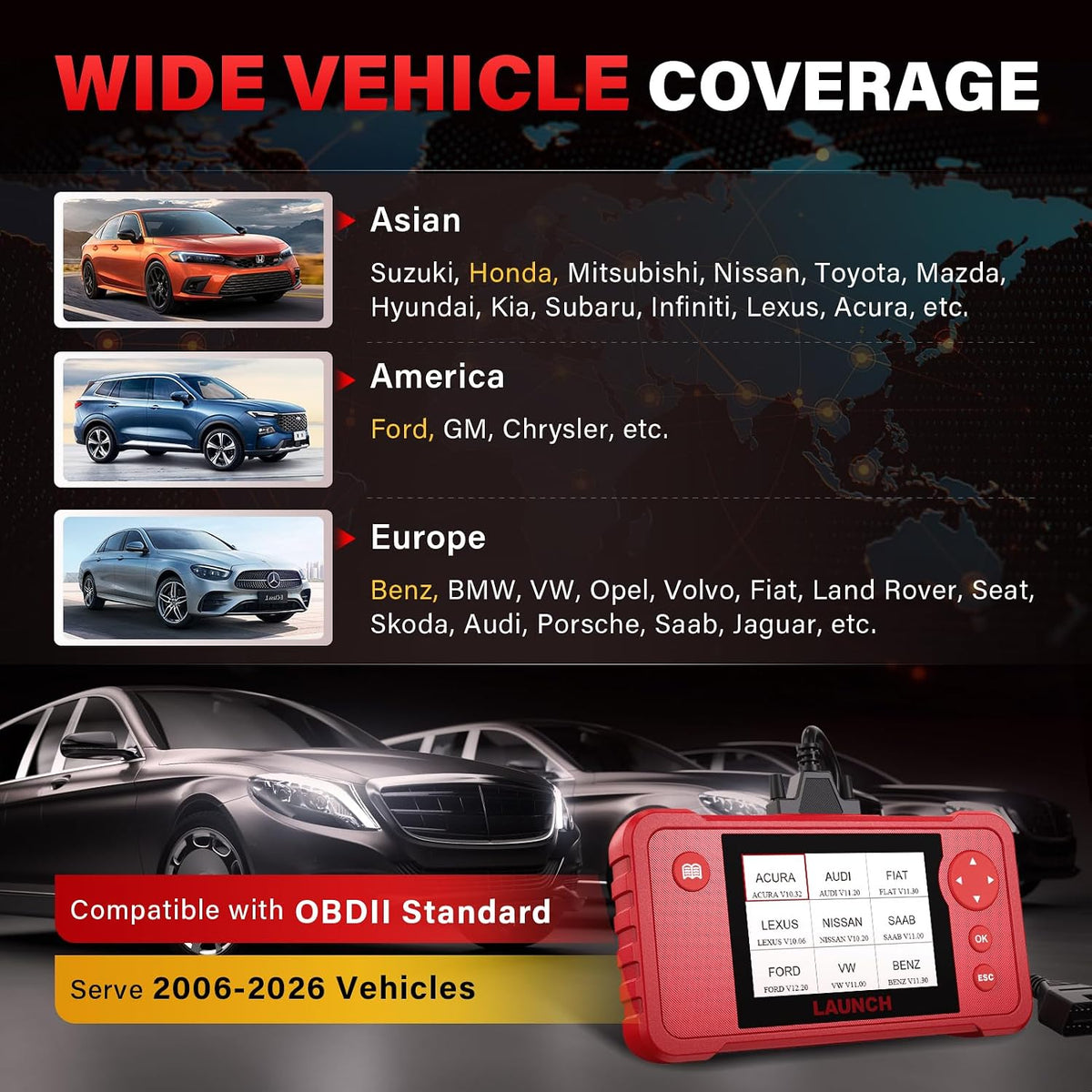 LAUNCH Creader VII+ V2.0 OBD2 Diagnostic Scanner LAUNCH