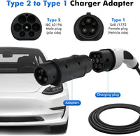 Type 2 to Type 1  Charging Adapter For EV Chargers 32A 32A 7.2kW FairTools