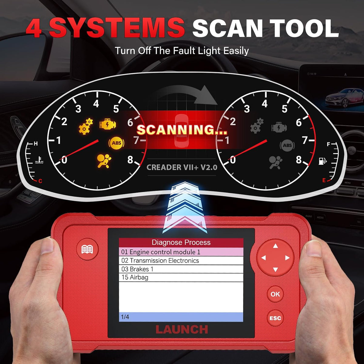LAUNCH Creader VII+ V2.0 OBD2 Diagnostic Scanner LAUNCH