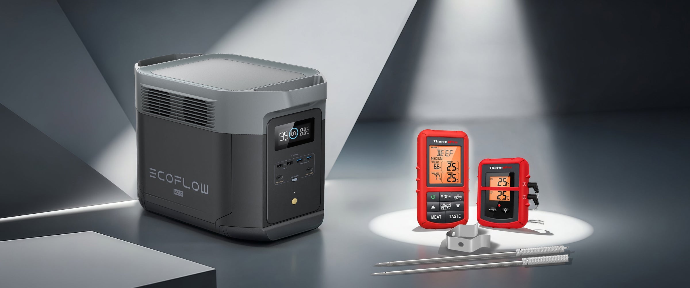 EcoFlow Delta 2 Max Portable Power Station | 2400W | 2048Wh --Free ThermoPro Included EcoFlow