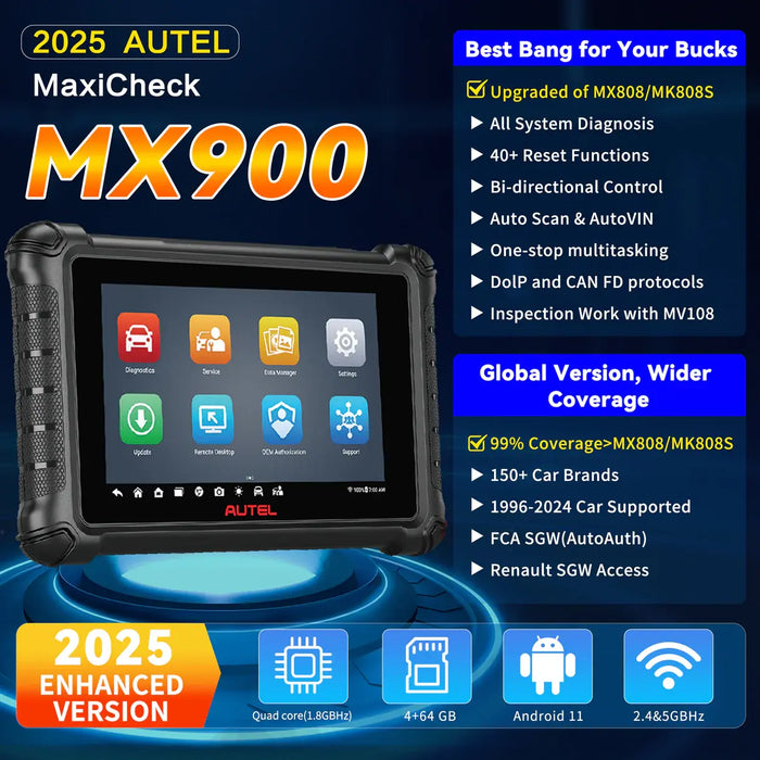 AUTEL MaxiCheck MX900 Car Scanner Upgrade of MaxiCOM MK808BT MK808 MX808S Autel
