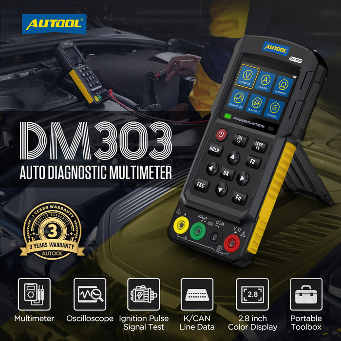 AUTOOL DM303 Auto Diagnostic Multimeter Car Circuit Tester Autool