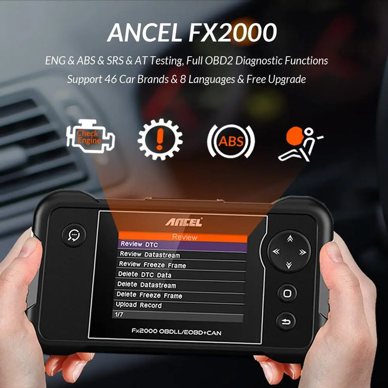 Ancel FX2000 OBD2 Automotive Car Scanner ABS Engine Transmission Airbag Ancel