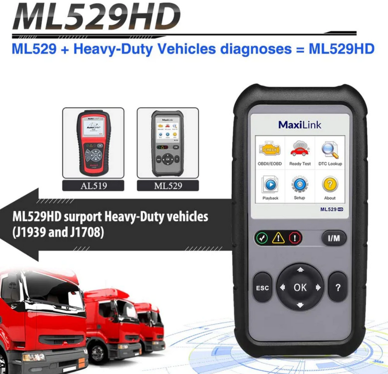 Autel MaxiLink ML529HD Truck Diagnostic ToolTest for Heavy-Duty Autel