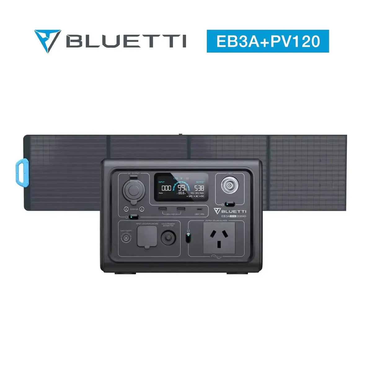 BLUETTI EB3A+PV120 Portable Power Station | 600W | 268Wh - FairTools