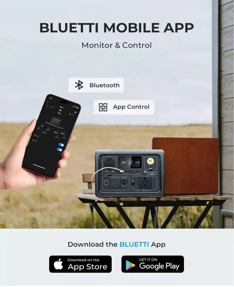 BLUETTI EB3A+PV120 Portable Power Station | 600W | 268Wh - FairTools