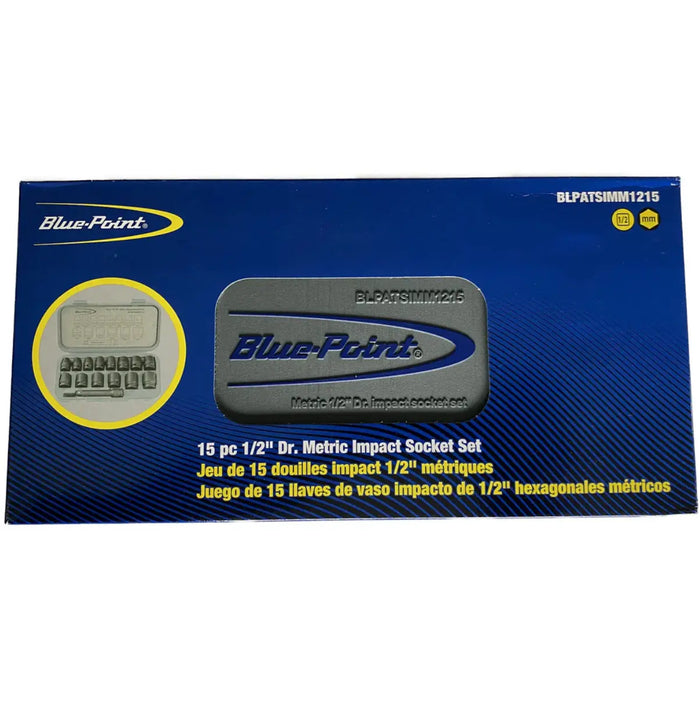 Blue Point 1/2 Drive Impact Socket Set, 15pcs BLPATSIMM1215 - FairTools Blue Point 1/2 Drive Impact Socket Set, 15pcs BLPATSIMM1215